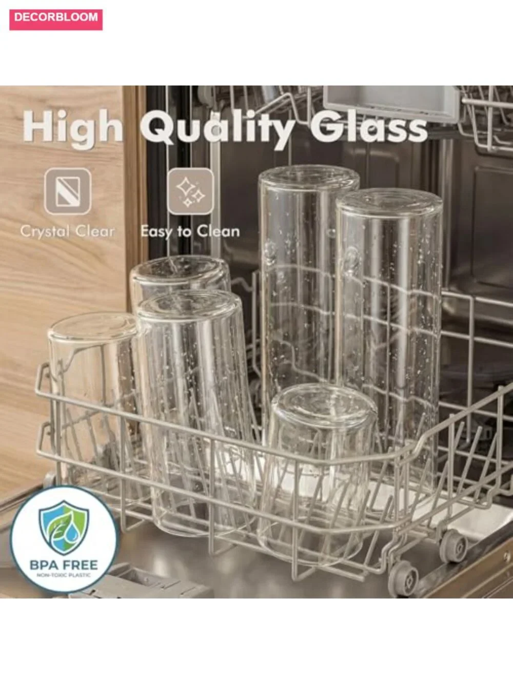 6-Pack 0.6Qt Small Round Glass Storage Jars with Bamboo Lids